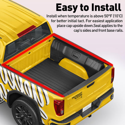 CHUANJI Tonneau Cover Seal, Truck Topper Seal Rubber Weather stripping with Triple Bulb, Camper Shell Seal Kit Replacement Parts Accessories (13.1Ft)