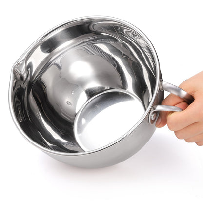 ZENFUN Double Boiler Pot Set with Silicone Spatula, 2000ml/1.8QT Chocolate Melting Pot with 2800ml/2.54QT Stainless Steel Pot, Candy Melting Pot, Chocolate Melter for Butter, Caramel, Cheese, Wax
