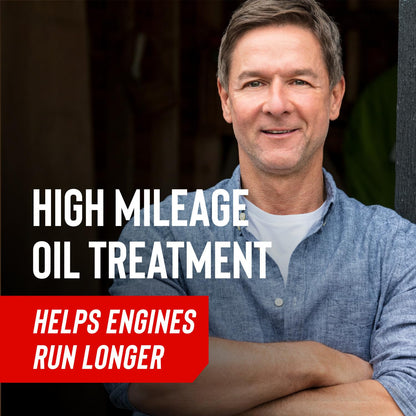 STP High Mileage Oil Treatment + Stop Leak Engine Oil Additive, 15 fl oz, Contains ZDDP Anti-Wear Agent to Fight Friction, Rejuvenates Seals and Gaskets, Stops Leaks