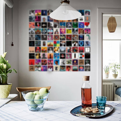 100 Pcs 5x5 Inch | Posters Wall Collage Kit for Room, Album Cover, Music, Rapper, Band, Wall Posters for Bedroom