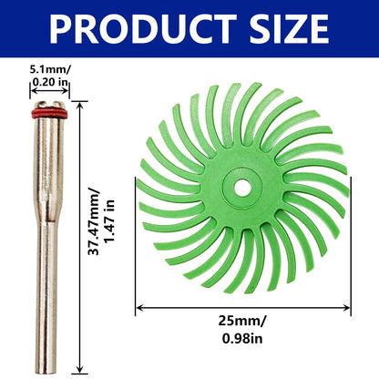 66pcs 1Inch Radial Bristle Disc Polishing Kit 6 Mix Grit 80/120/220/400/600/1000 with 1/8" Shank for Rotary Tools, Abrasive Brush Buffing Wheel Kit for Jewelry, Wood, Metal Finishing Deburring