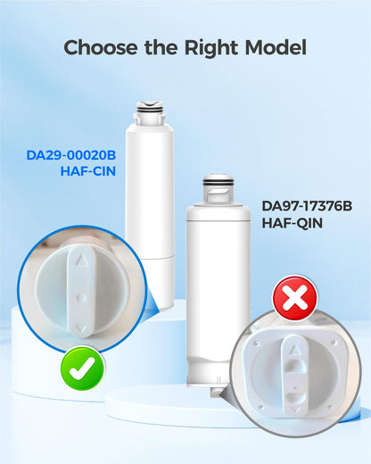 Waterdrop DA29-00020B Replacement for Samsung Water Filter HAF-CIN/EXP, DA29-00020B, HAF-CIN, DA29-00020B-1, RF28HMEDBSR, RF263BEAESR, RS25J500DSR, RF263TEAESG, HDX FMS-2, DA97-08006A-1, 3 Filters