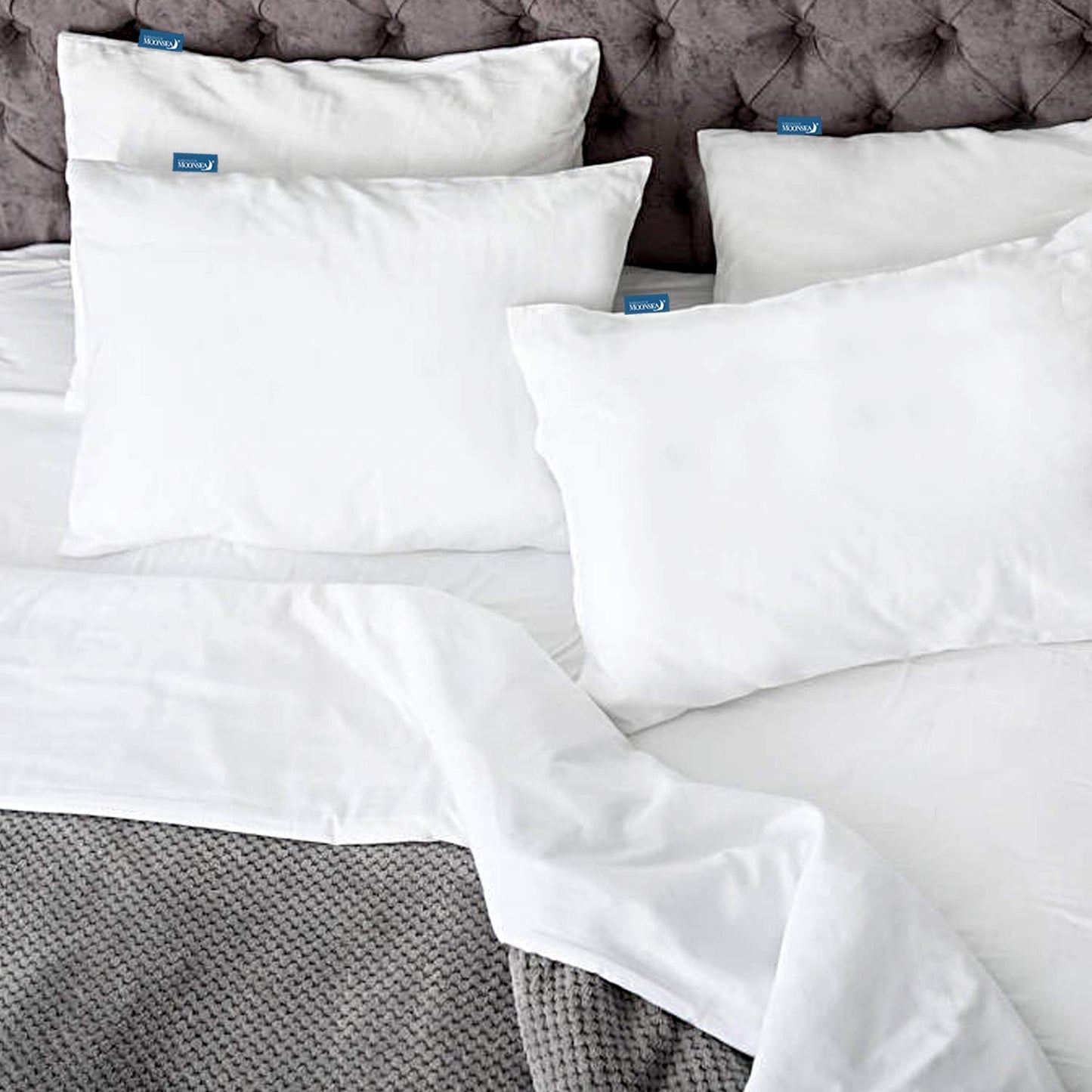 Pillow Protectors Queen 4 Pack, Waterproof Pillow Cover White, Bed Bug Proof Pillow Protector, Zippered Pillow Protectors 20 x 30 inch, Pillow Encasement