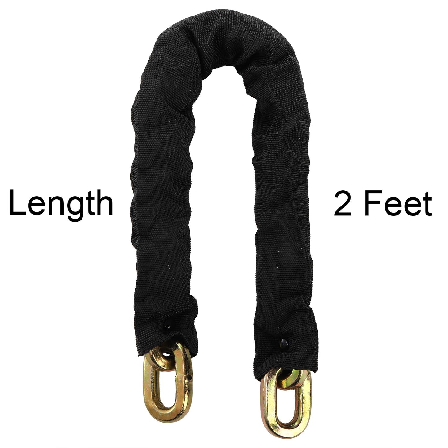 Yarlung 2 Feet Hardened Steel Security Chain, 10KS 3/8" Thick Heavy Duty Square Link Chain for Bikes, Motorcycles, Protected from Prying, Sawing, and Cutting