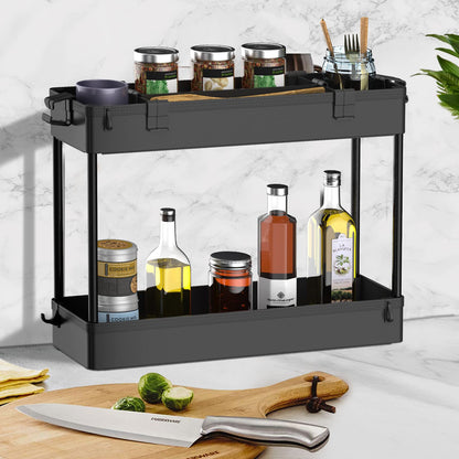 SPACELEAD Slim Storage Cart,3 Tier Bathroom Rolling Utility Cart Storage Organizer Slide Out Cart, Mobile Shelving Unit Organizer Trolley for Office Bathroom Kitchen Laundry Room Narrow Places, Black