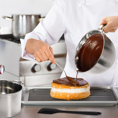 ZENFUN Double Boiler Pot Set with Silicone Spatula, 2000ml/1.8QT Chocolate Melting Pot with 2800ml/2.54QT Stainless Steel Pot, Candy Melting Pot, Chocolate Melter for Butter, Caramel, Cheese, Wax