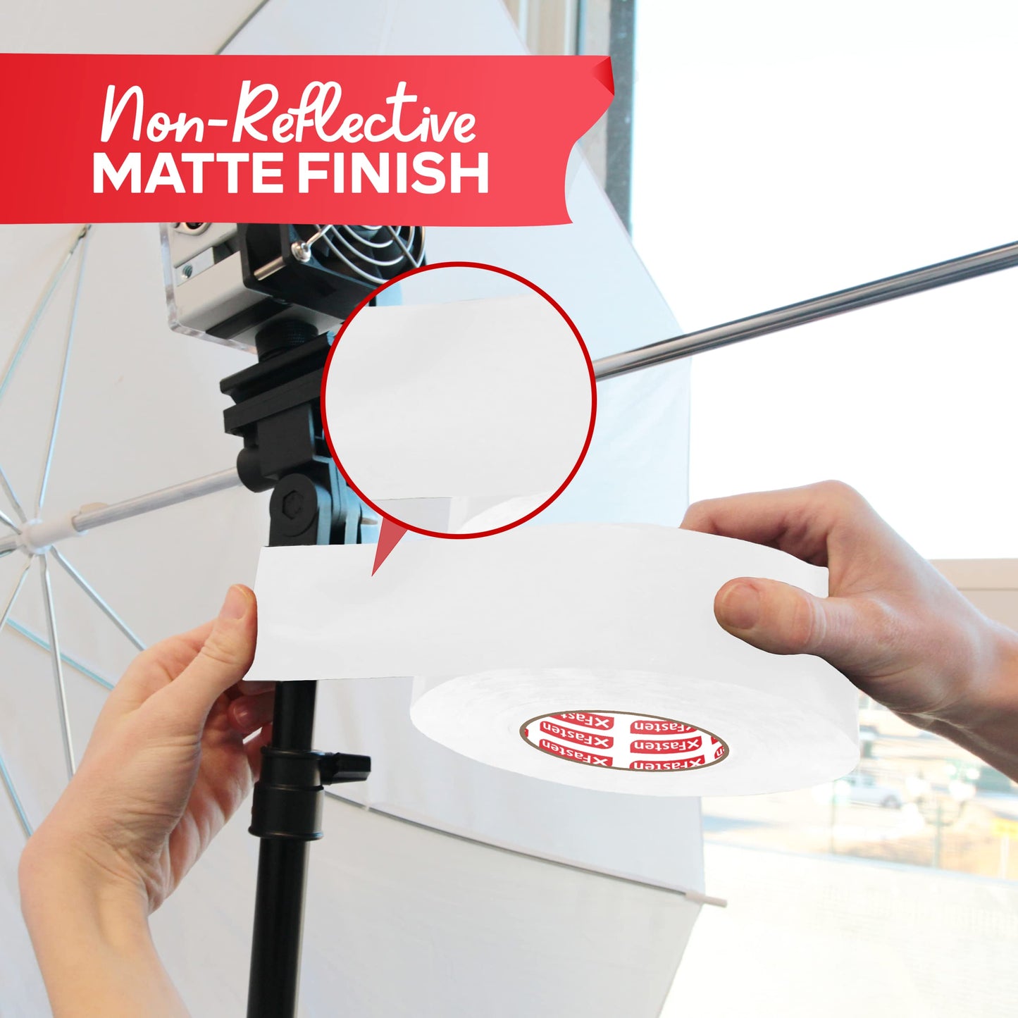 XFasten White Gaffers Tape 3 Inch X 30 Yards, Multipurpose, No Residue Gaffing Tape, White Gaff Tape Non-Reflective Matte Finish for Filming, Indoor, Outdoor Locations, Pro Gaff White Tape for Walls