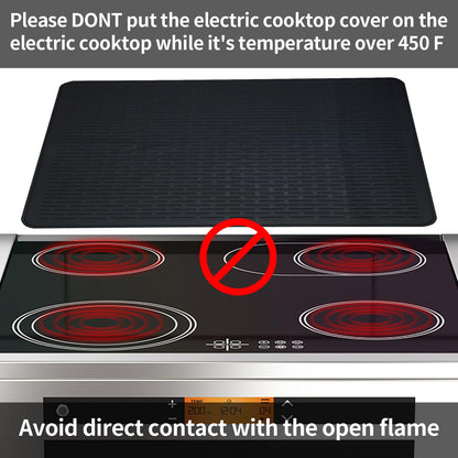CATECASE Silicone Stove Top Cover for Electric Stove, 30 * 21 inches Extra Large Silicone Dish Drying Mat, Glass Top Stove Cover to Protect Kitchen Counter Surface and Prevent Scratching (Black)