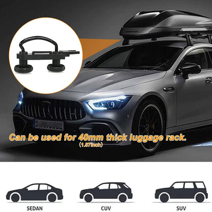 RYANSTAR RACING 4 PCS Stainless Steel Roof Box U-Bolt Clamps Rooftop car Van mounting Accessories U-Bracket mounting Accessories, 85mm Internal Width, with 8 Lock Nuts, 2 Strap Kit for Most Cars