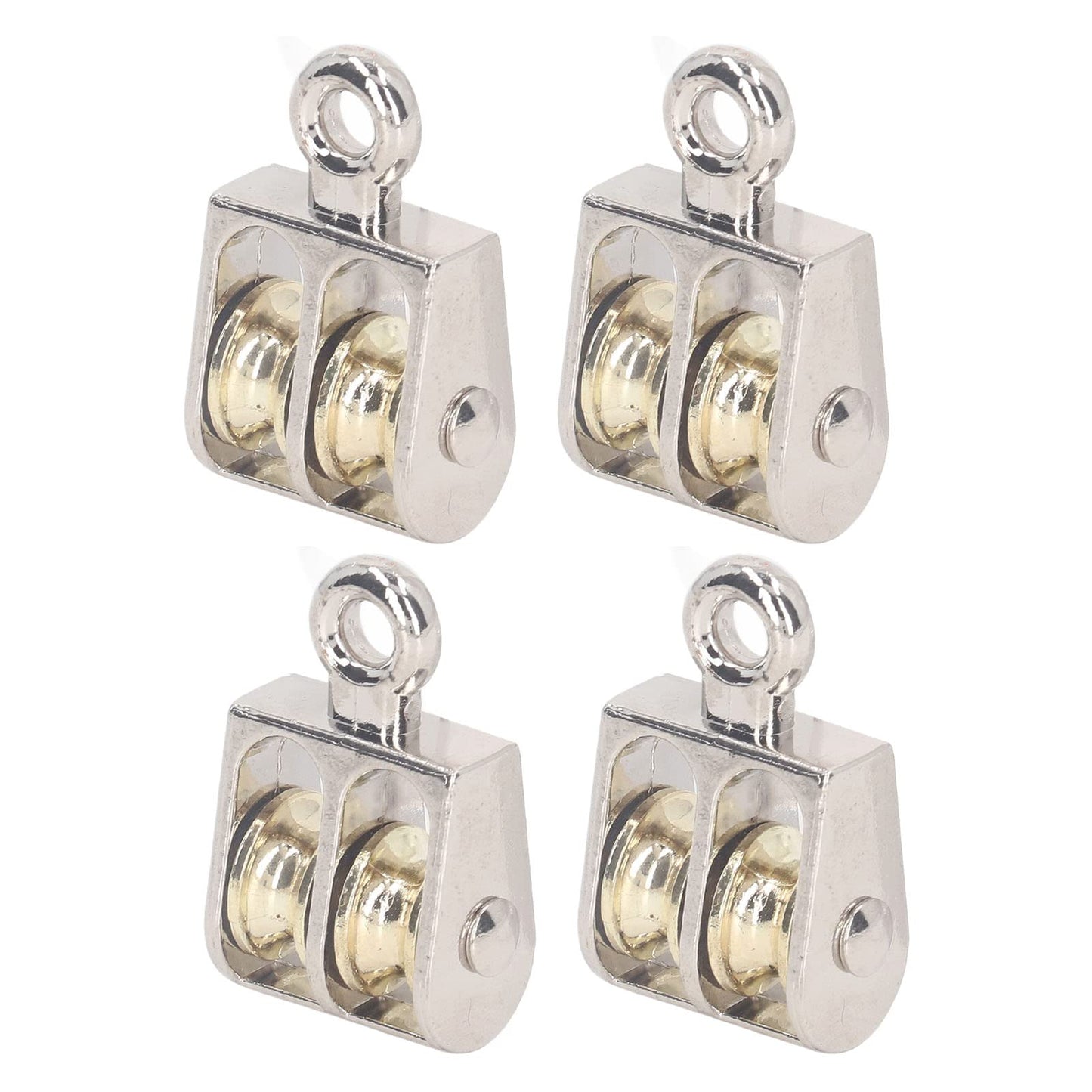 Dual Pulley Block 4 Pcs Double Pulley Block 100KG 220LBS Bearing Zinc Alloy Crane Lifting Dual Pulley Roller Hand Chain Hoists