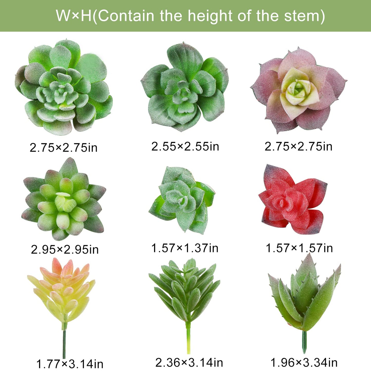 CCINEE 18pcs Mini Artificial Succulent Plant,Flocked Faux Succulent for Floral Wall Garden Arrangement Home Office Decor,Unpotted