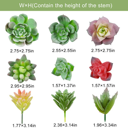 CCINEE 18pcs Mini Artificial Succulent Plant,Flocked Faux Succulent for Floral Wall Garden Arrangement Home Office Decor,Unpotted