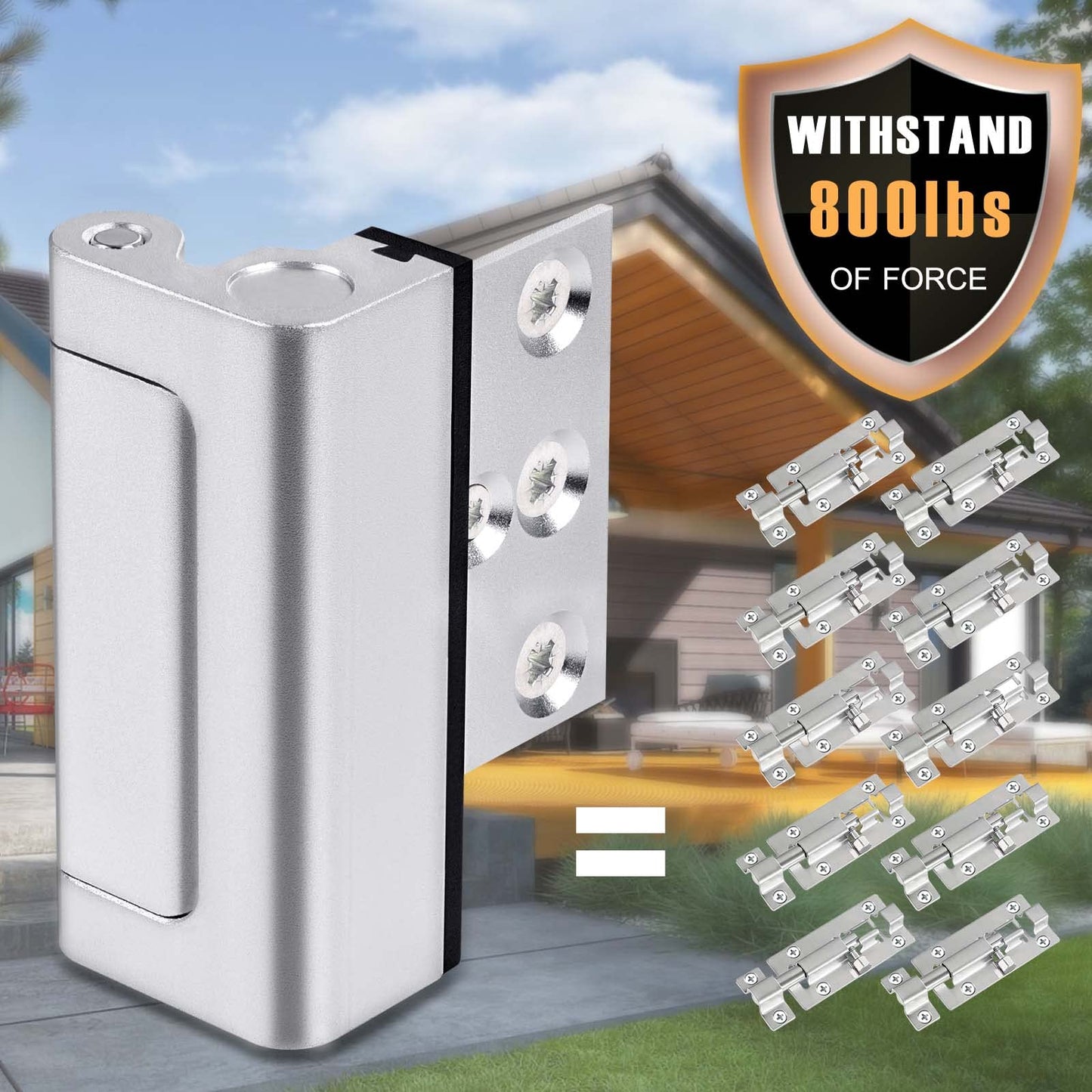 Steinwhale Home Security Door Reinforcement Lock 2Pack, Childproof Safety Door Lock Latch Inside Stopper, Add High Security to Prevent Home Unauthorized Entry, Aluminum Construction Finish