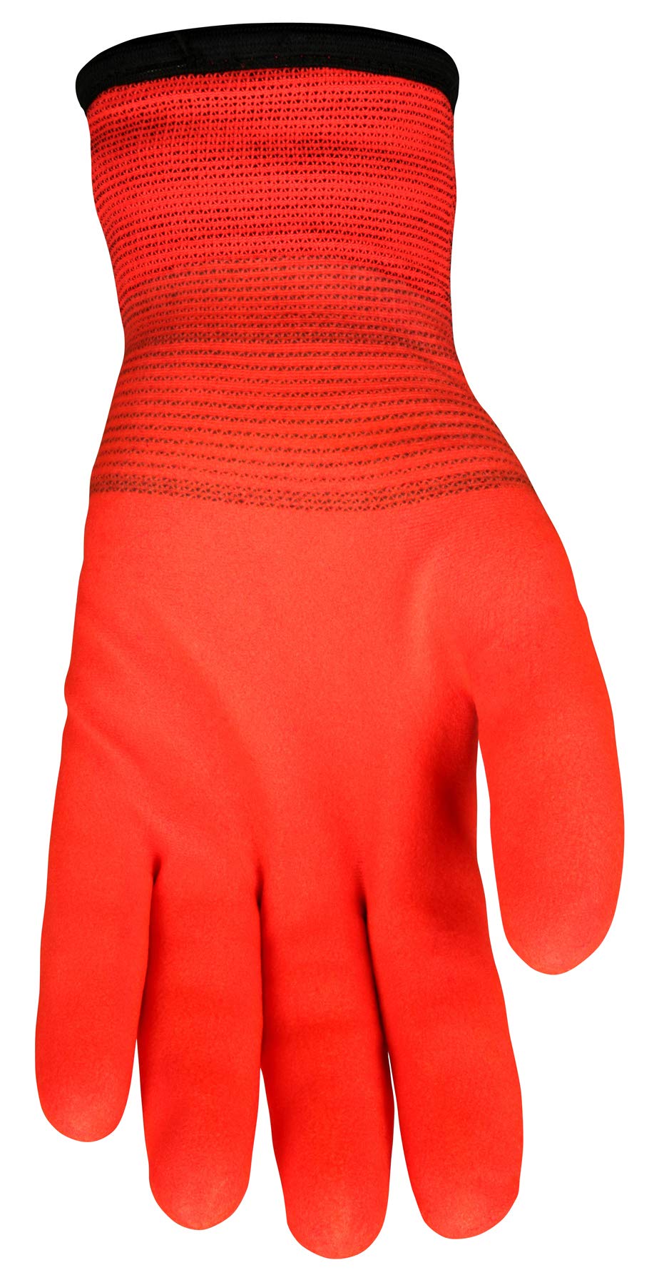 MCR Safety Ninja Ice N9690FCOL Hi-Visibility Work Gloves, 15 Gauge Hi-Vis Orange Nylon Shell, 7 Gauge Insulated Terry Liner, HPT Full Coat, Large