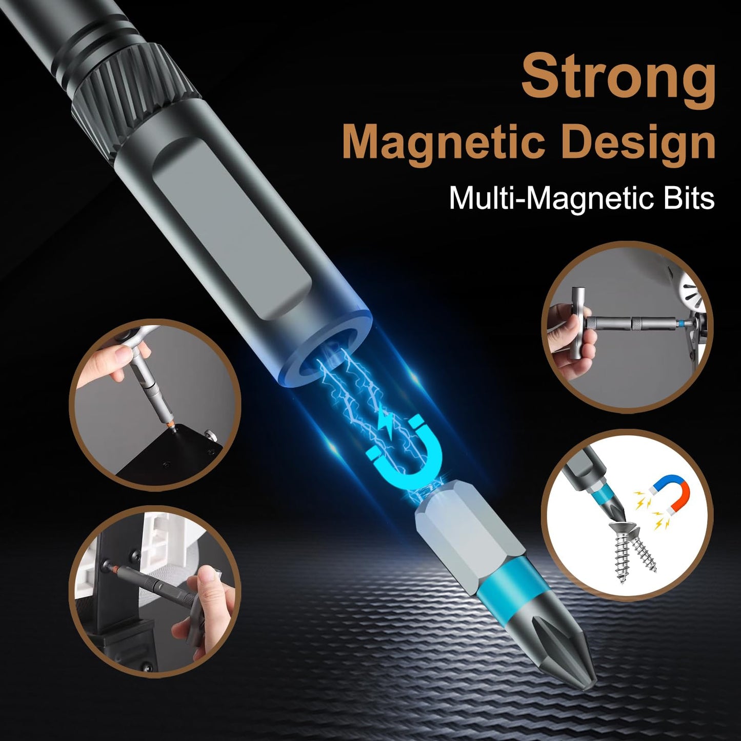 JoiTrs 24 in 1 Magnetic Ratcheting Screwdriver Set with Handle Portable Mini Precision Repair Tool Kit