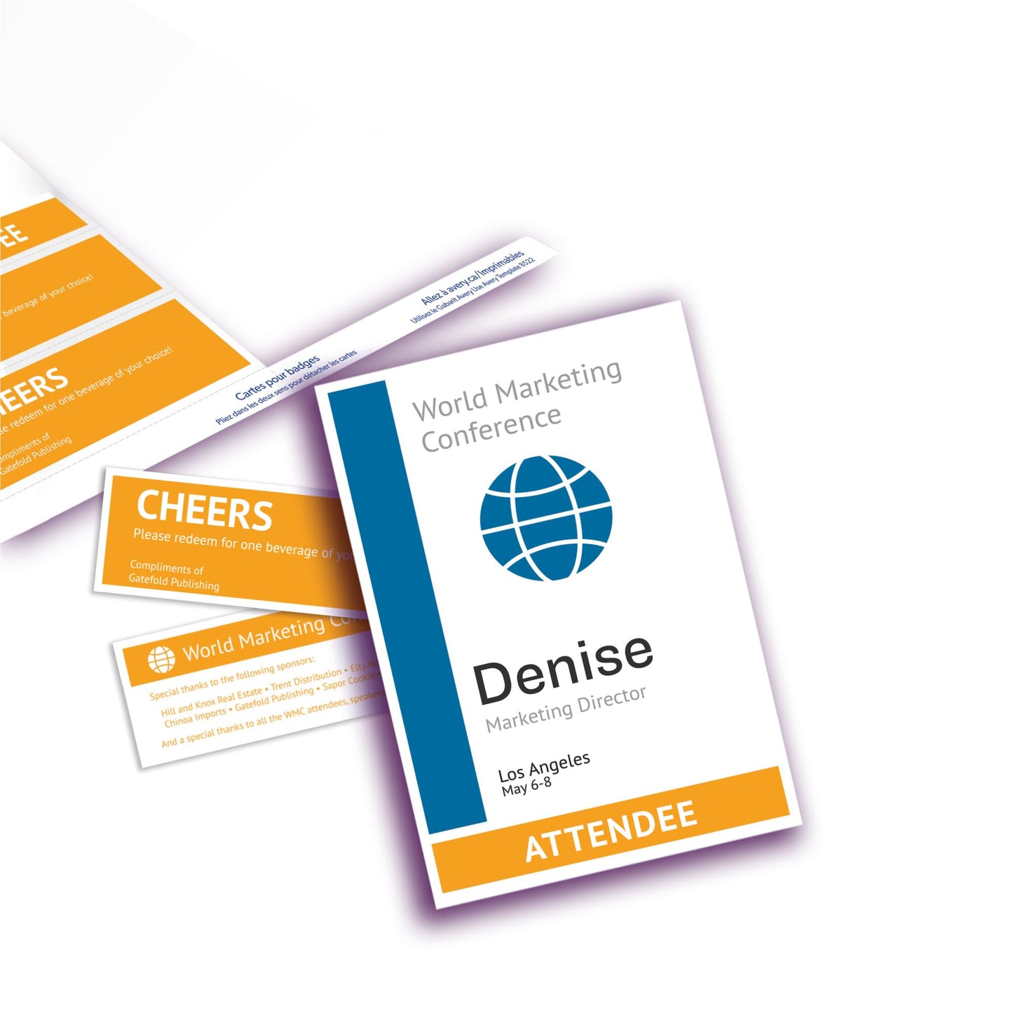 Avery Insert Refills and Blank Tickets for Vertical Name Badges, 6" x 4.25", 100 Name Tag Inserts and 200 Blank Tickets (8522)