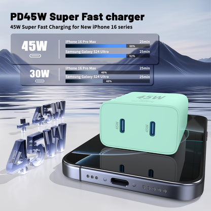 QZIIW i Phone 16 15 Charger Fast Charging, 45W Dual Port USB C Fast Charger Block & Extra Long 60W 3FT+ 6 FT USB C Cable - PD Quick Adapter 3.0 for i Phone 16 15 Pro Max/16 15Pro/16 15 Plus.Samsung