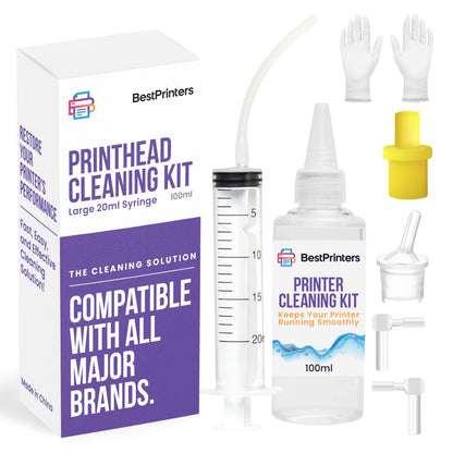 BEST PRINTERS-Print-Head Cleaning Kit HP Epson & Canon - Large High Efficiency 20ml Premium Syringe - 10oz 100ml