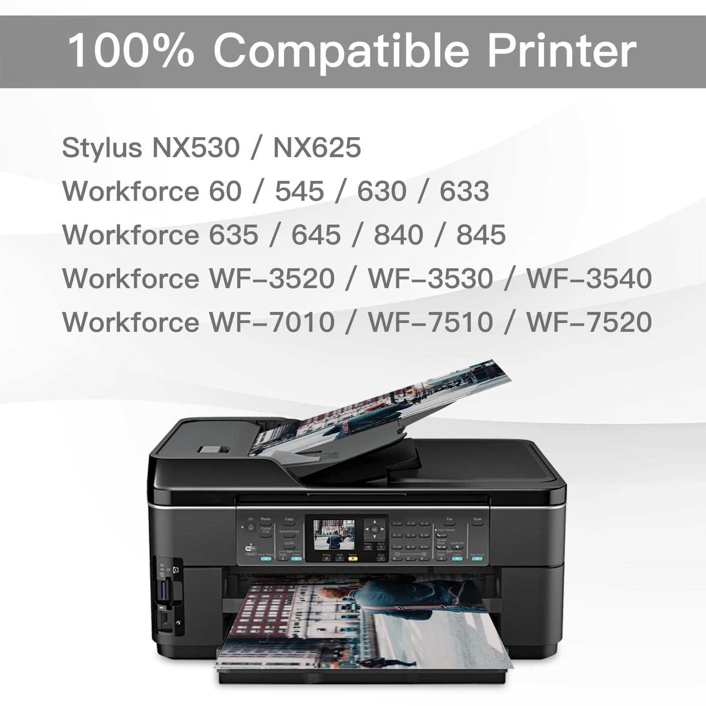 BeOne Remanufactured Ink Cartridges Replacement for T127 127 to use with Workforce 60 545 630 633 635 645 840 845 WF-3520 WF-3530 WF-3540 WF-7010 WF-7510 WF-7520 Printer (2 Black)