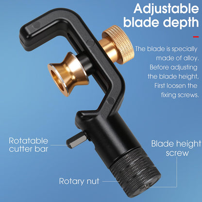 BAOSHLA Optical Cable Stripping Knife Armored Cable Stripper 8-28.6mm Vertical and Horizontal Dual use Type Fiber Optic Cable Cutter with 1 Spare Blade Mid Span Cable Slit and Ring Tool Slitting Tool