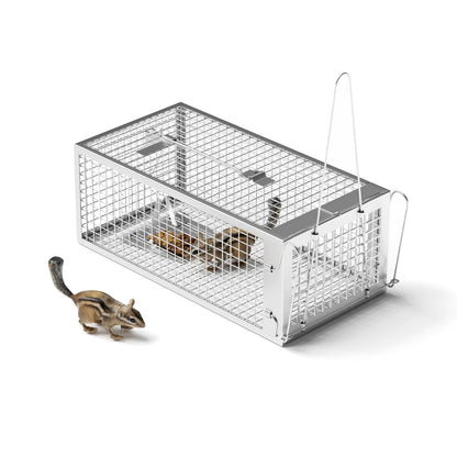 WEIANG Mouse Trap Humane Chipmunk Cage Trap for Indoors and Outdoors, Rat Trap No Kill Live Catch and Release 1pc - Reusable,Mouse,Mice,Chipmunks,Voles,Hamsters,Weasel and More Rodents