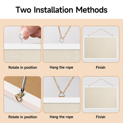 Yunihome 12x16 Inch (2-Pack) Cork Board for Wall Hanging with Linen, Bulletin Board with Push Pins, Mounted Memo Message Board for Home Office Decor, Dorm Room Essentials, Classroom Organization