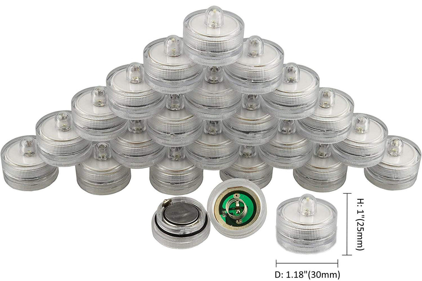 Samyo Set of 36 Waterproof Wedding Submersible Battery LED Tea Lights Underwater Sub Lights- Wedding Centerpieces Party Decorate (Blue)