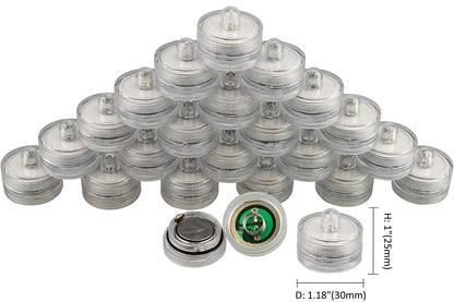Samyo Set of 36 Waterproof Wedding Submersible Battery LED Tea Lights Underwater Sub Lights- Wedding Centerpieces Party Decorate (Blue)