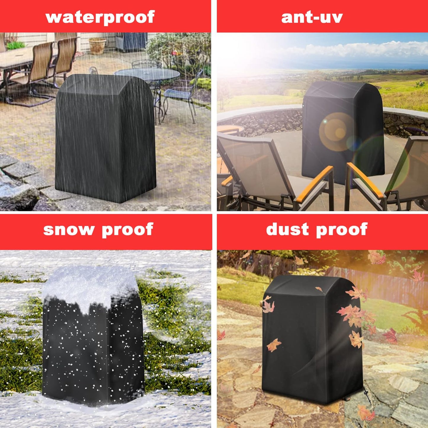 Samhe Grill Cover, 32-Inch Waterproof UV Resistant Heavy Duty BBQ Gas Grill Cover for Nexgrill Brinkmann Weber