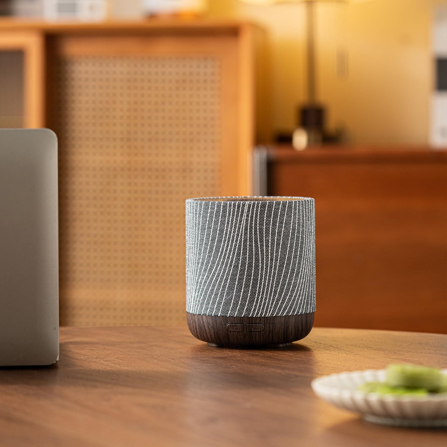 ZmarKraft Essential Oil Diffuser 200ml with Fabric Cover and Night Lamp | Ultrasonic Aroma Diffuser | Humidifier with Lights | Room Decor | Small Humidifier for Bedroom | Housewaming Gift