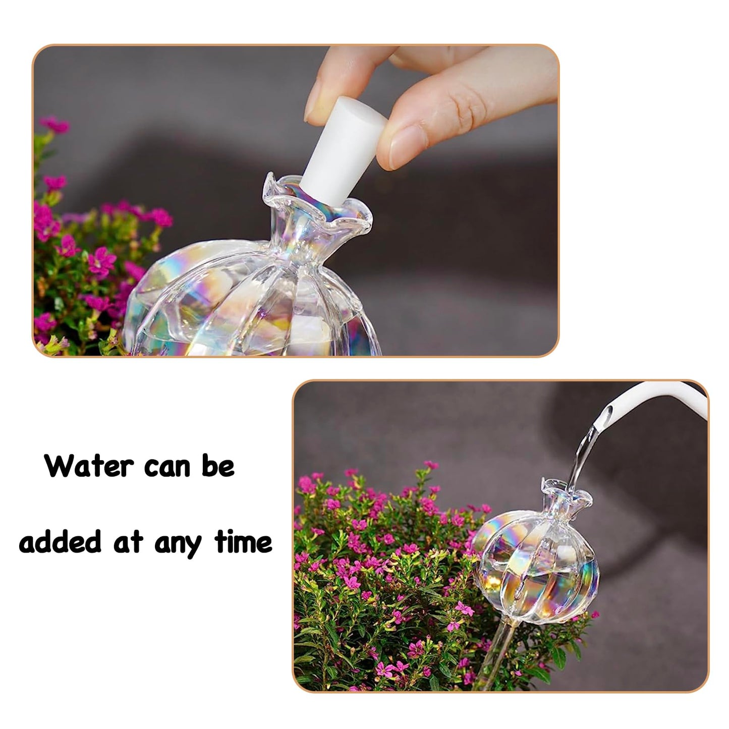 Solaroxy 4 PCS Self Plant Watering Globes Insert, Clear Glass Watering Bulbs with Removable Sealing Plug, Plant Waterer for Indoor & Outdoor Plants Flowers (5 oz)