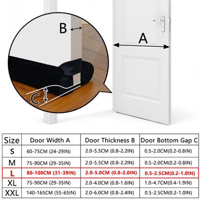 BKSAI Door Draft Stopper for Doors No Adhesive Draught Excluder Under Door Wind Sound Blocker for Bottom of Door,Reduce Noise Draught Excluder Sweep Sound Proof(Black)