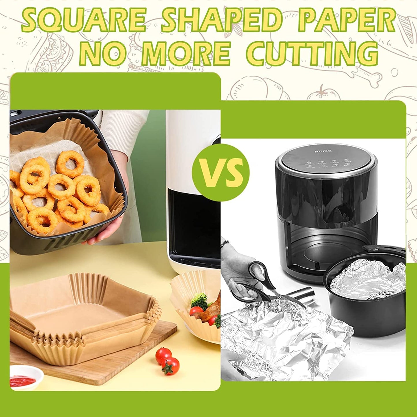 Air Fryer Liners for COSORI 6 QT, Airfryer Liners 10 Inch Large Air Fryer Parchment Paper Liners, Parchment Paper for Air Fryer Disposable, 150PCS
