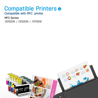 4 Pack LC401 Ink Cartridge LC 401XL Ink Replacement for Brother LC401 XL Ink for Brother LC 401 XL Ink for MFC J1010DW Printer Ink LC401XL for MFC J1012DW J1170DW Printer (Black Cyan Magenta Yellow)