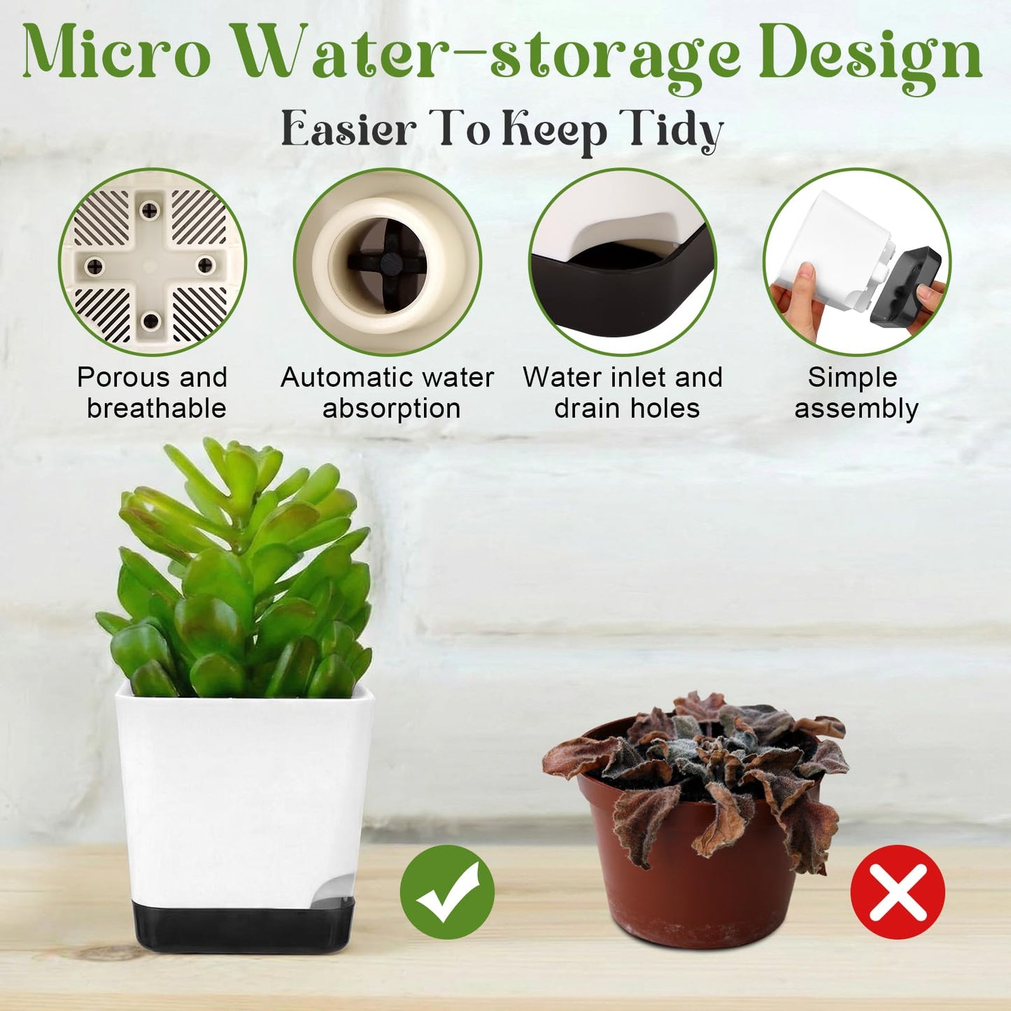 10 PCS 4 inch Small Plant Pots Nursery Pots with 10 Labes Plastic Seedling Pot for Indoor Outdoor Flowers Plants Decorative Succulent Flower Pots with Drainage Holes and Saucers for Office Home Garden