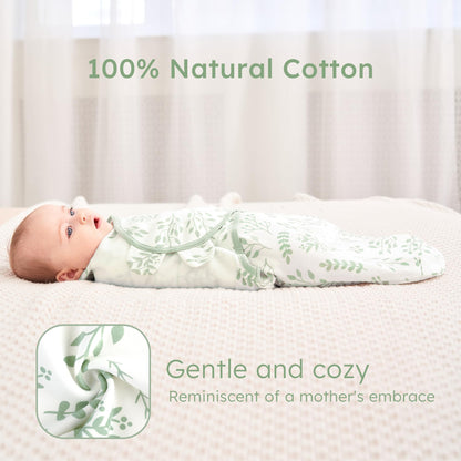 Yoofoss Baby Swaddles 0-3 Months 100% Organic Cotton Newborn Swaddle Blanket 3 Pack Tog 0.5 Adjustable Swaddle, Breathable Soft Swaddle Sack (Small)