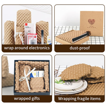 Bubble Paper Wrap 12in*98ft, Eco Cushioning Wrap, Alternative to Plastic Bubble, Packing Supplies for Moving Shipping and Storing Delicate Items