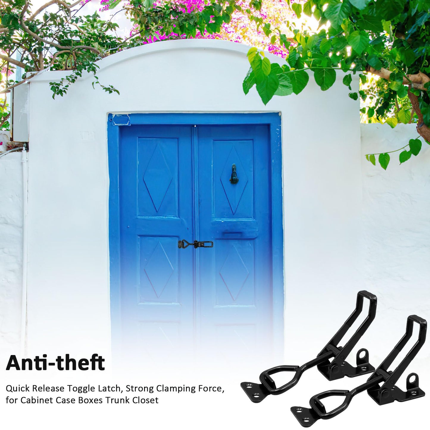 4Pack Adjustable Black Toggle Clamp Latch,(4003) Heavy Duty 1320 lbs Capacity Toggle Latch & Quick Release Metal Pull Latches, Easy to Install for Trunk Jig Smoker Door Tool Boxes