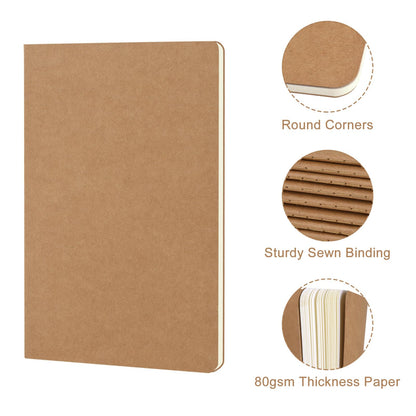 ZCZN 36 Pack Mini Blank Notebook, Jounural Kraft Notebooks, 30 Sheets/60 Pages, 3.5 * 5.5 Inches Notebooks Bulk, Diary, Subject, Memo Notebooks for Work, School, Office (36)