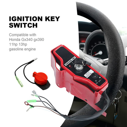 Saihisday GX390 Ignition Key Switch Box Replacement for Honda Lawnmower GX340 GX390 Predator 420cc 389cc 11hp 13hp Gas Engine, Ignition Switch & Box