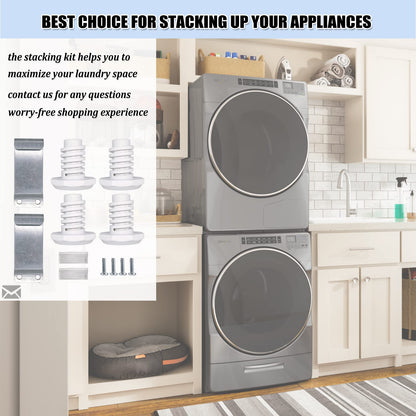W10869845 Dryer Stacking Kit for Whirlpool Standard & Long Vent Dryer & Washer - Replaces AP6047938 PS3407625 W10298318 W10761316 W10298318RP
