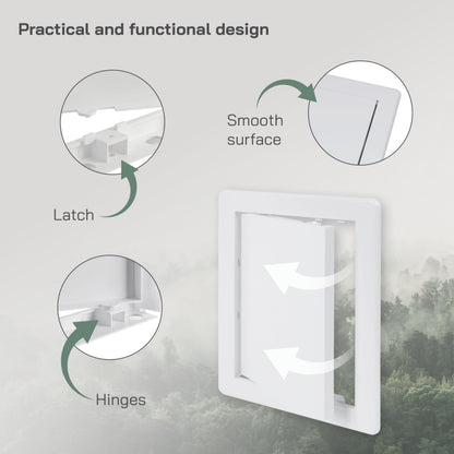 Vent Systems White ABS Plastic - Access Panel 6 x 8 Inch - Access Panel with Door for Drywall, Wall and Ceiling Electrical and Plumbing Service Wall Hole Cover - Exterior Dimensions 6.7x8.7 Inches