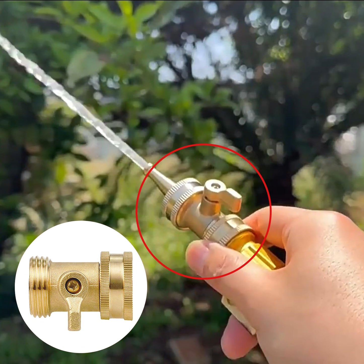 Water Hose Shut Off Valve,4 Pcs Heavy Duty 3/4 Inch Solid Brass Garden Hose Connector,Brass Garden Hose Shut Off Valve with 4 Pcs Rubber Washers