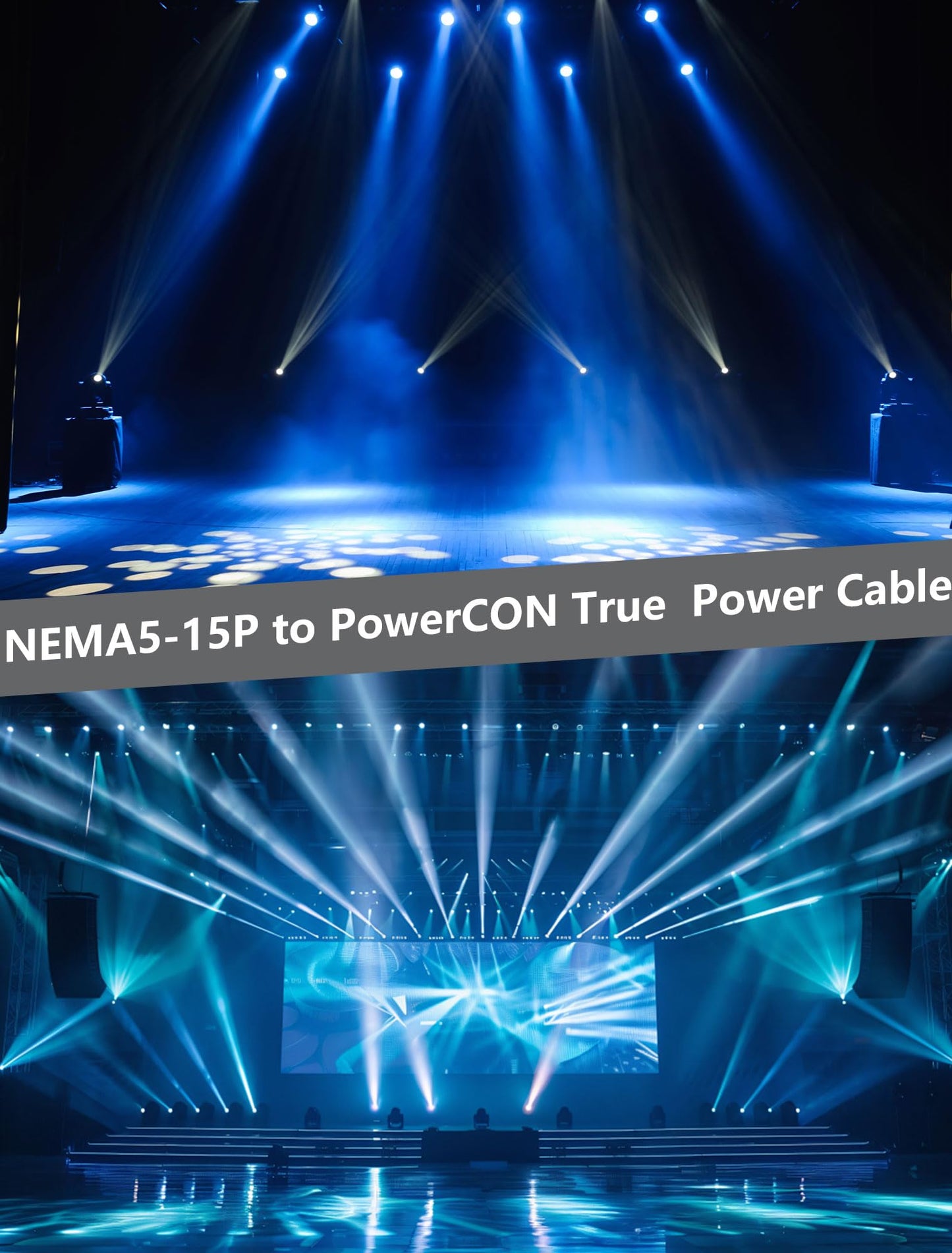 CERRXIAN NEMA5-15P to PowerCON True Power Cable, 16AWG 15A 125V Profeesional NEMA-15P Male to PowerCon True1 Male Extension Wire for Outdoor Stage Light Series LED Screen - 2M / 6.6FT