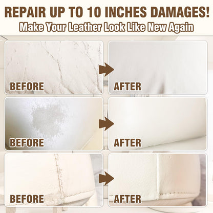 Cream Leather Repair Kit for Furniture, Vinyl Repair Kit for Car Interior, Sofa, Purse and Jacket, Restore Any Material with Super Easy Instructions to Fix Scratches, Tears, Holes, Peeling