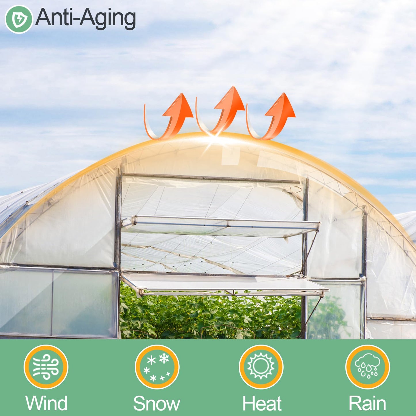 8 x 26 FT Clear Greenhouse Plastic Sheeting, 6 Mil Polyethylene Film Heavy Duty, Water Sun Frost Wind Dust Resistant Winter Hoop House Toughness Plastic Cover for Farming, Gardening, Agriculture, DIY