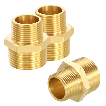 Rebower 3 Pack Male to Male Adapter, 1" MNPT x 3/4" MNPT for Industrial, Automotive, Fluid Transfer, Home Gardening, Water Treatment