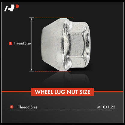 A-Premium (16-PC) M10 x 1.25 Wheel Lug Nut Compatible with Arctic Cat, Can-Am, Kawasaki, Suzuki, Yamaha (Not YXZ 1000R), Honda, Polaris, Bombardier, KTM & Kymco ATV Models, Front & Rear