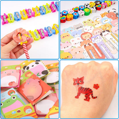 Return Gifts for Birthday Party, 24Pack Stationery Birthday Goodie Bags with Pencils Erasers Stickers School Classroom Gifts for Students Classroom Gifts Rewards Prizes