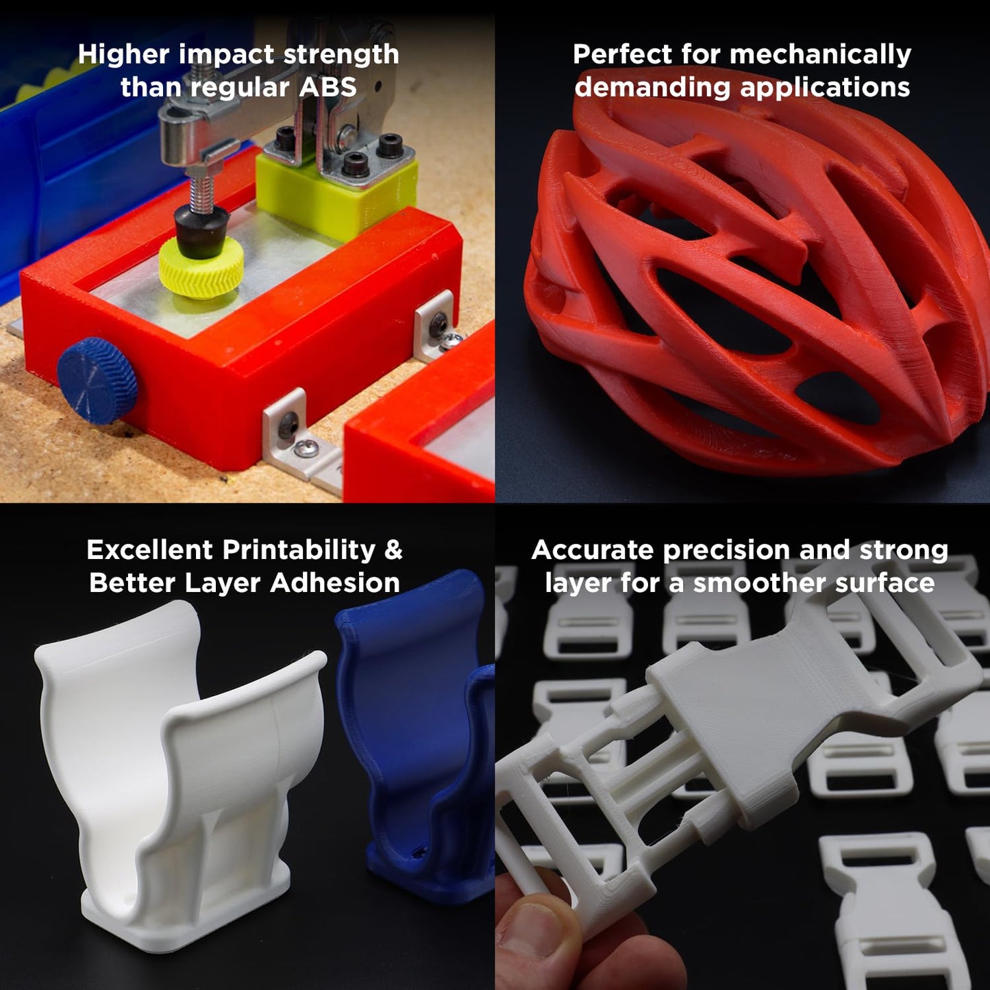 Polymaker ABS Filament 1.75mm Black, ABS 3D Printer Filament 1.75mm Heat Resistant 1kg - PolyLite ABS 3D Printing Filament 1.75mm, Strong & Durable, Dimensional Accuracy +/- 0.03mm